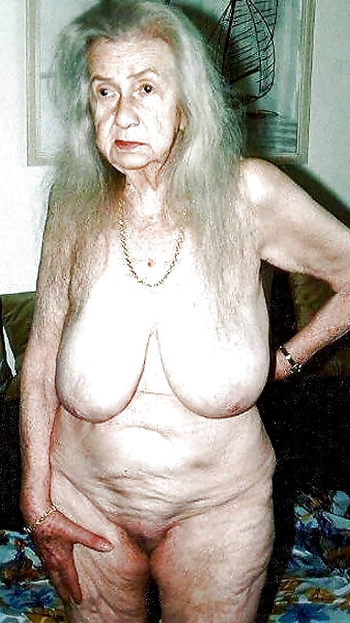 Naked old women close -up
