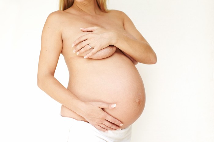 Naked pregnant woman