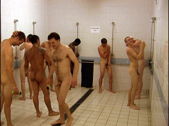 Naked guys in the locker room