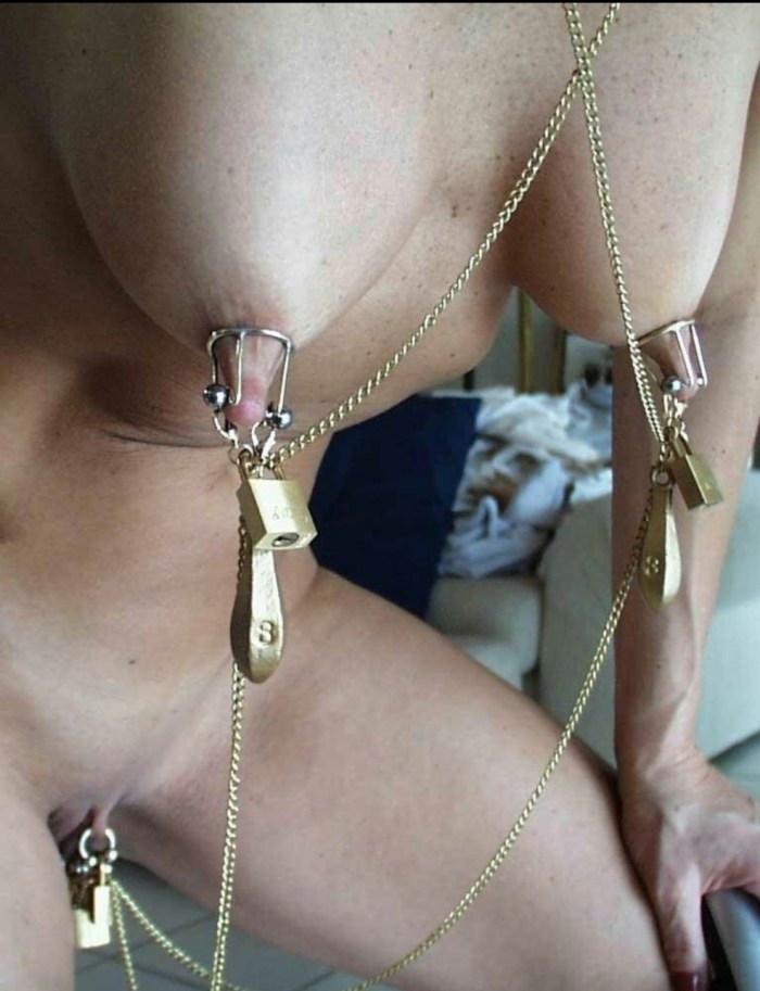 Nipples with a chain BDSM