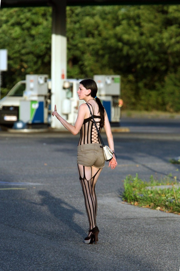 Vulgar girls on the street