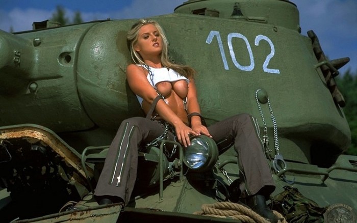 Girl and tank