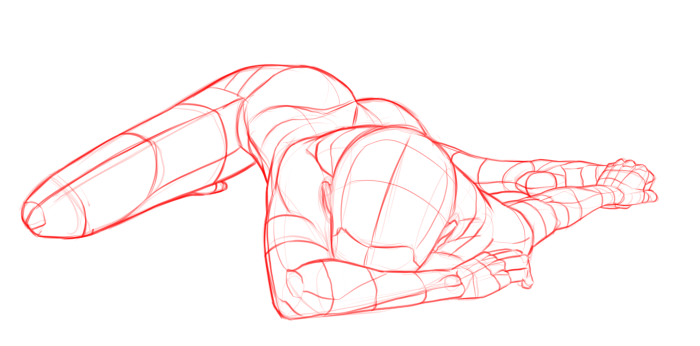 Drawing pose lying