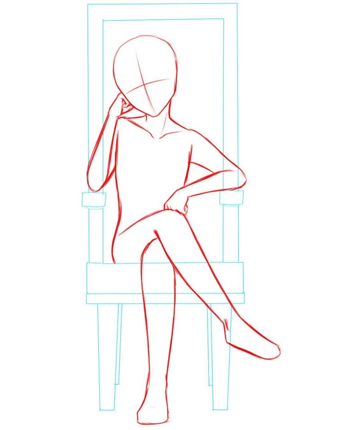 Sitting pose for drawing
