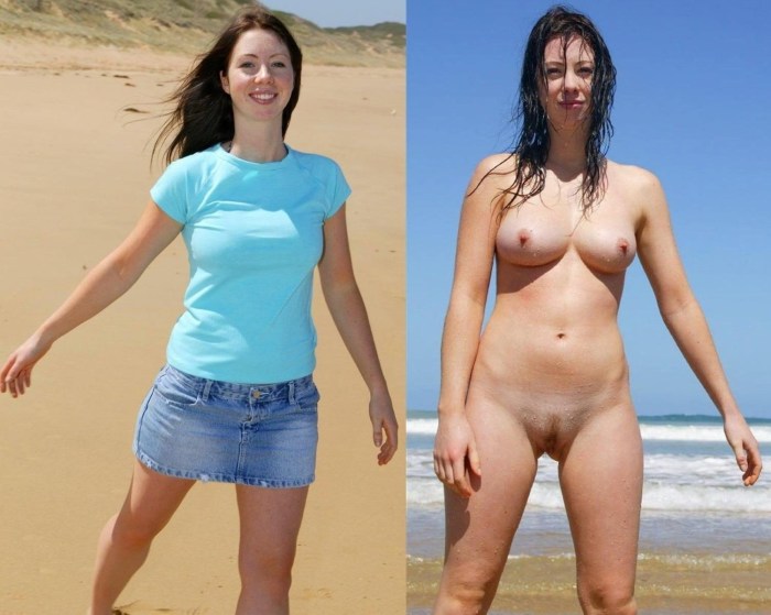 Naked girls in clothes and without