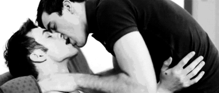 A gentle kiss of guys