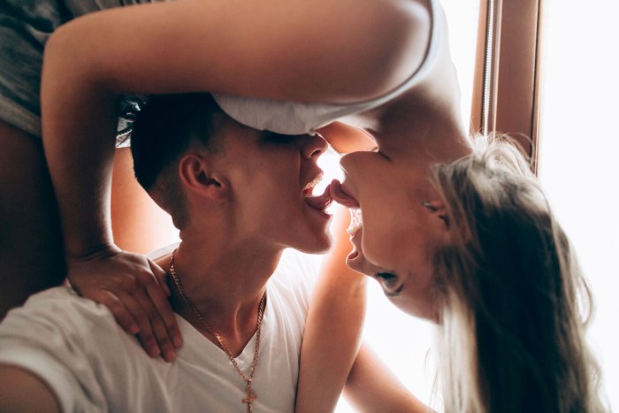 A kiss with a tongue