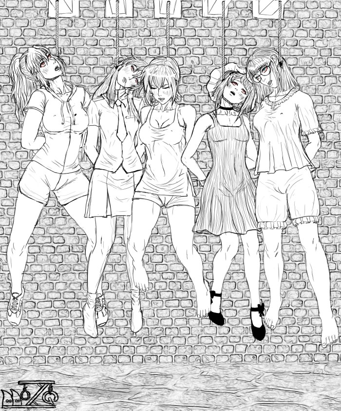 The crucified girl is a slave