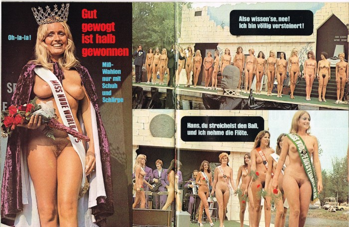 Beauty contest on the beach nude