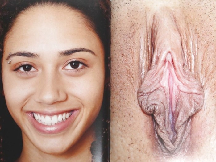 The face of the girl and her vagina