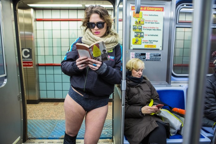 Fat and thin in white underwear