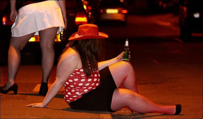 A beautiful drunk girl