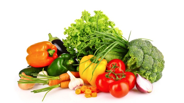 Healthy food on a white background