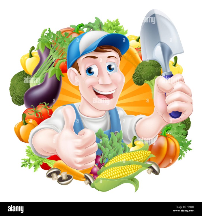 Vegetables and fruits garden for children