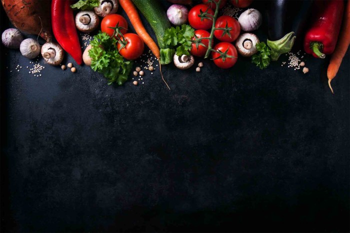 Vegetables on a dark background