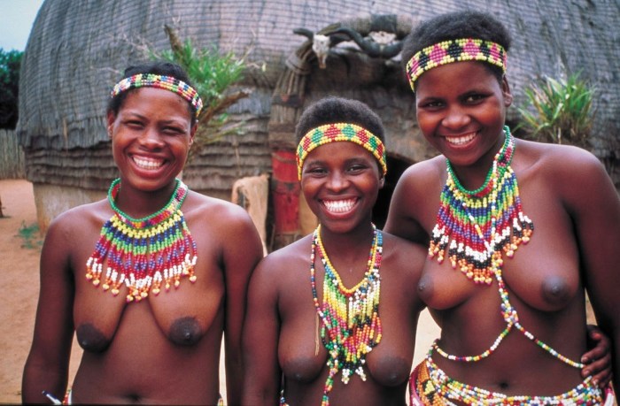 Girls of African tribes without clothes