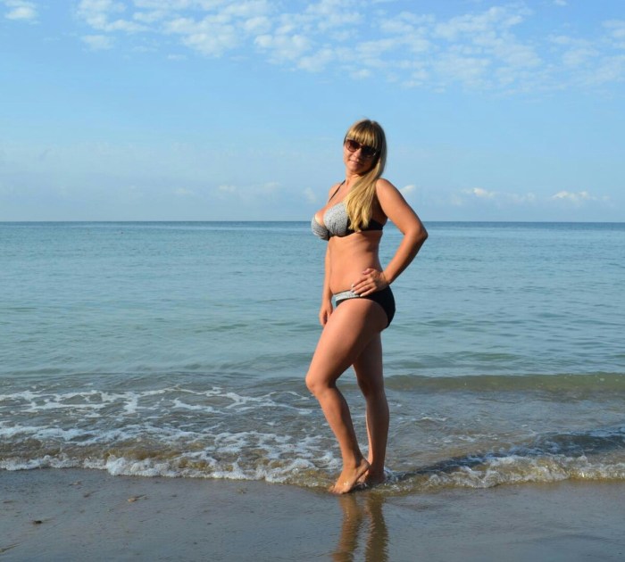 Elena Shevchenko in a swimsuit