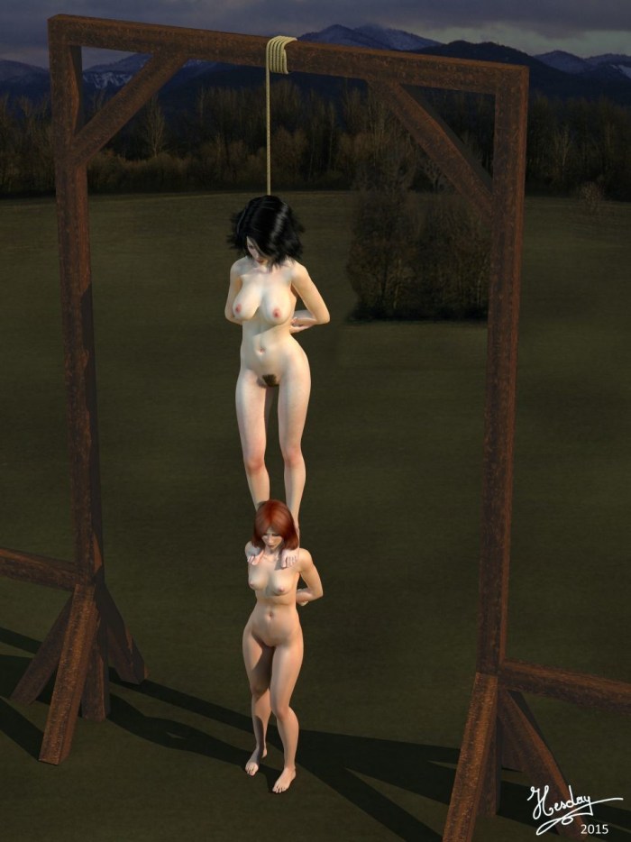 Naked women in front of execution