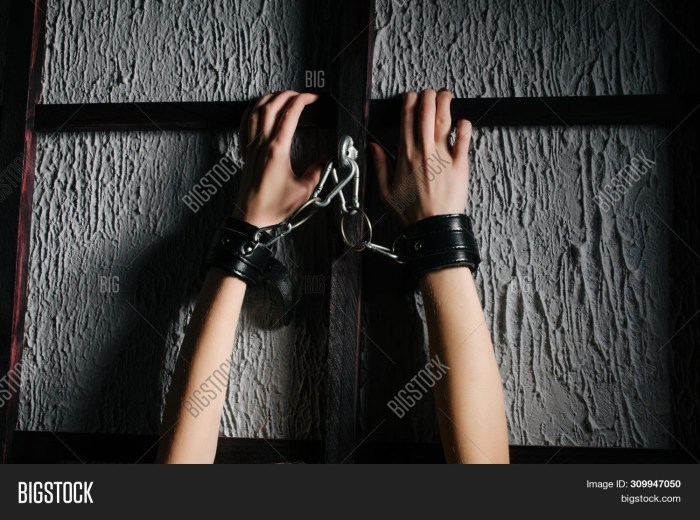 Beautiful girl behind bars