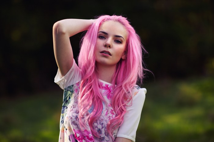 Sexy girls with pink hair