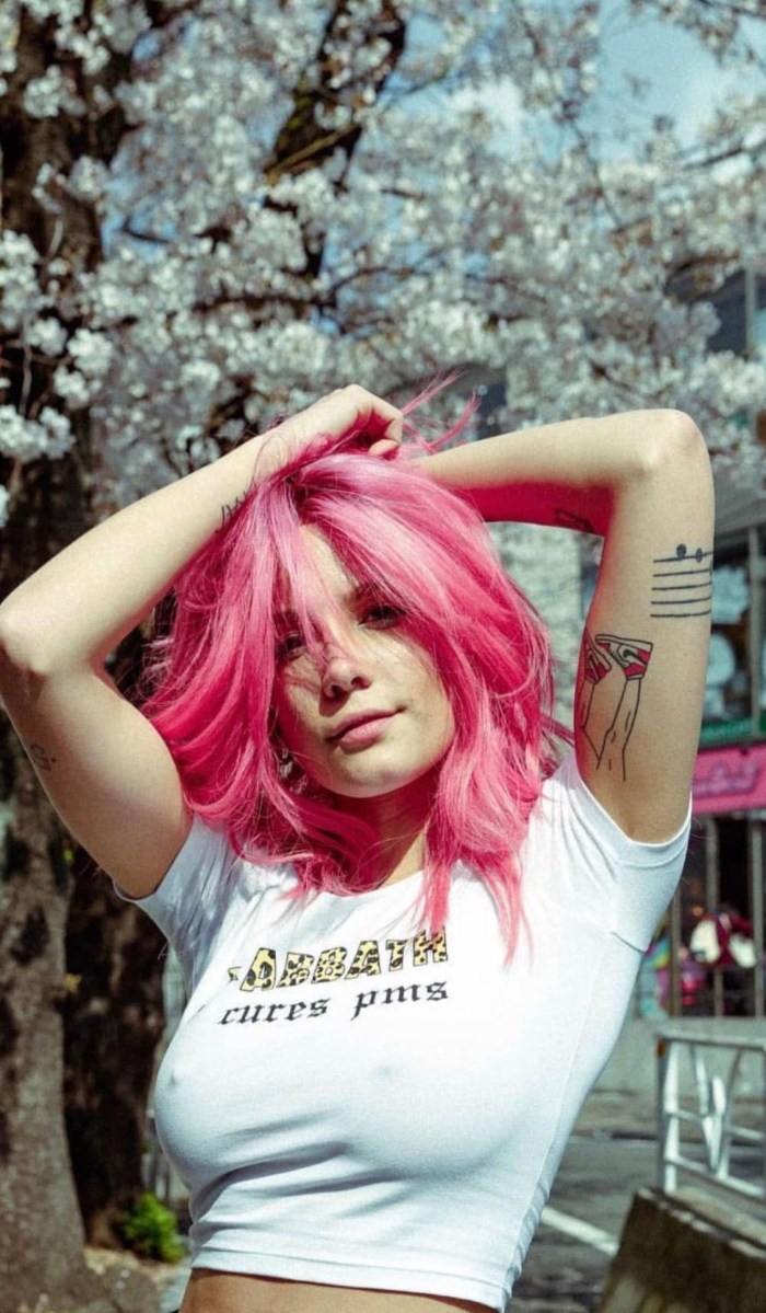 Hills with pink hair