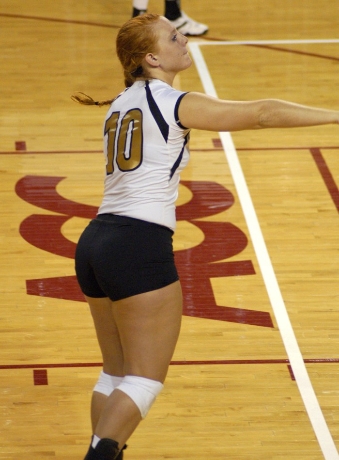 Volleyball players in short shorts