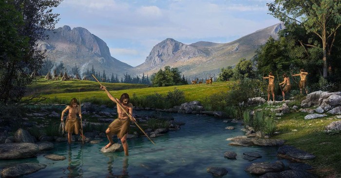 Monochrome embroidery landscape