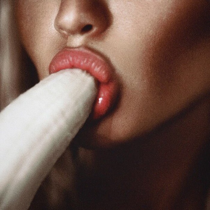 Beautiful lips sucked