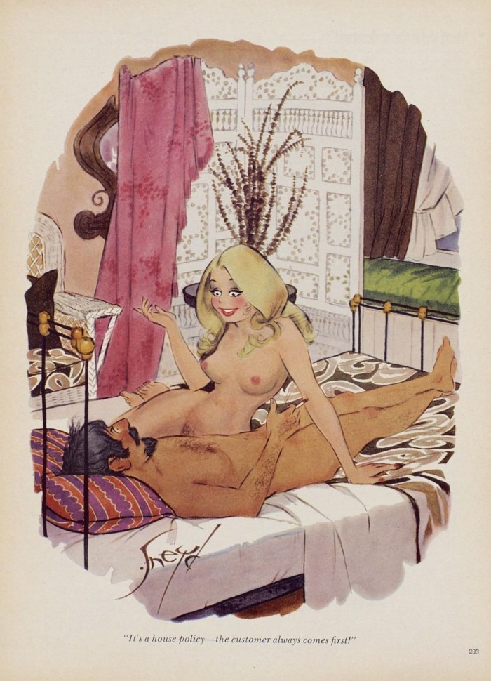 Caricature with naked tits