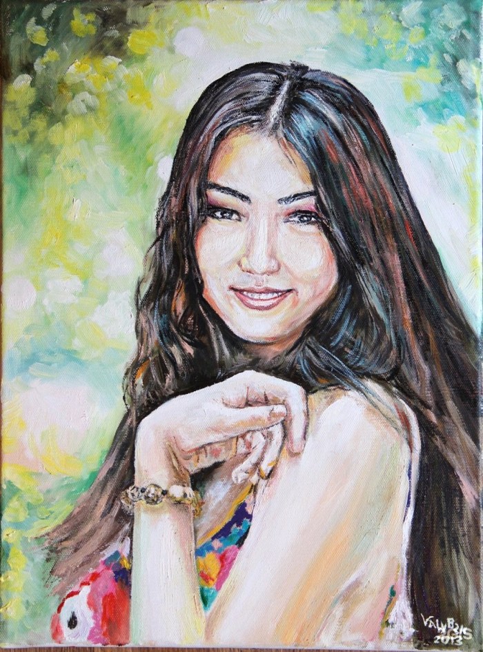 Kazakh girls in stockings