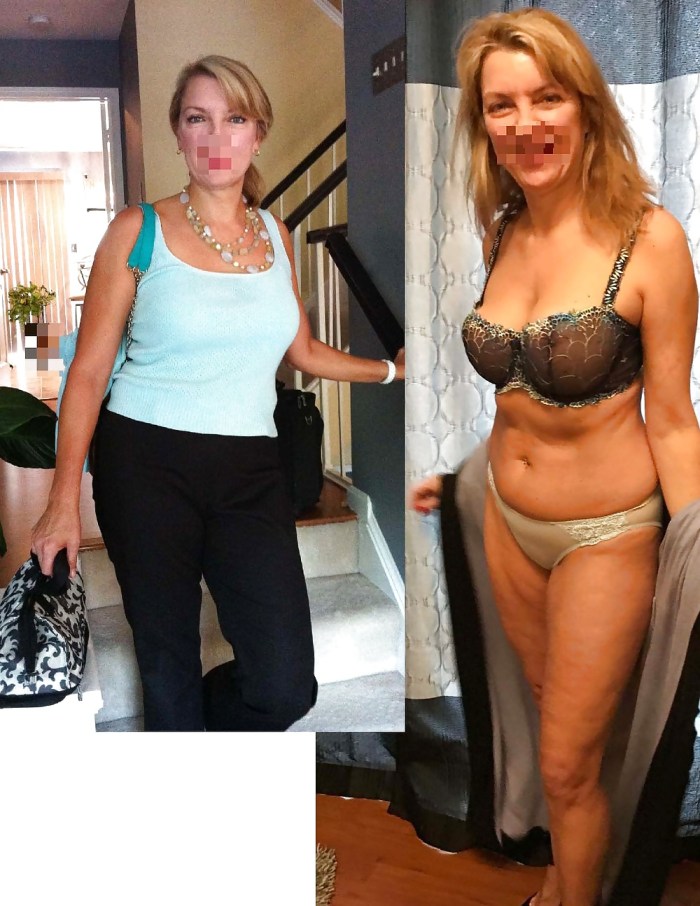 Granny Dress and Undress in clothes and without