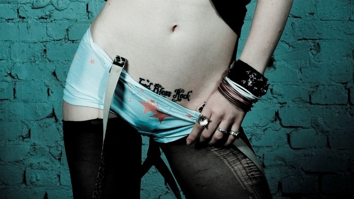 Girls in white panties close -up