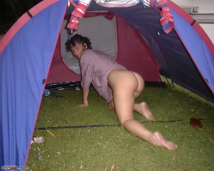 Whitney Wright in a tent