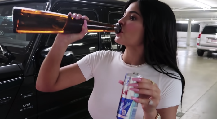 Kylie Jenner with alcohol