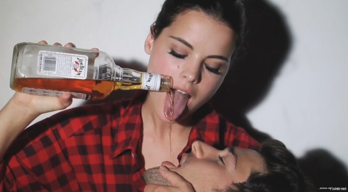 Guy and girl drink