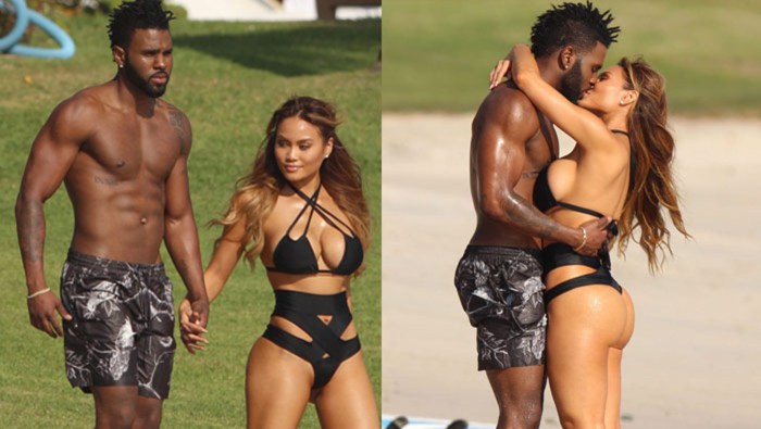 Jason Derulo with his wife