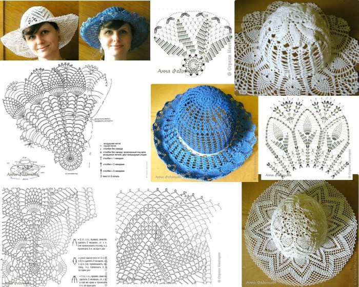 Crochet hat Women's summer scheme