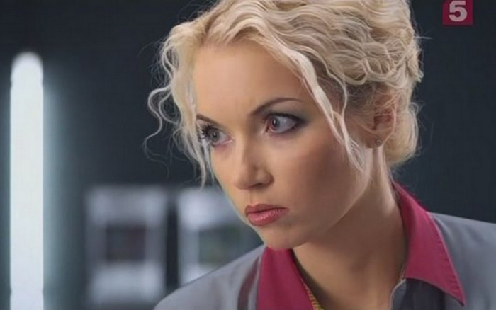 Anastasia Panina in underwear in a physical