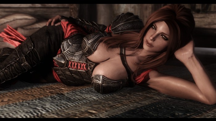 Naked lies on the side