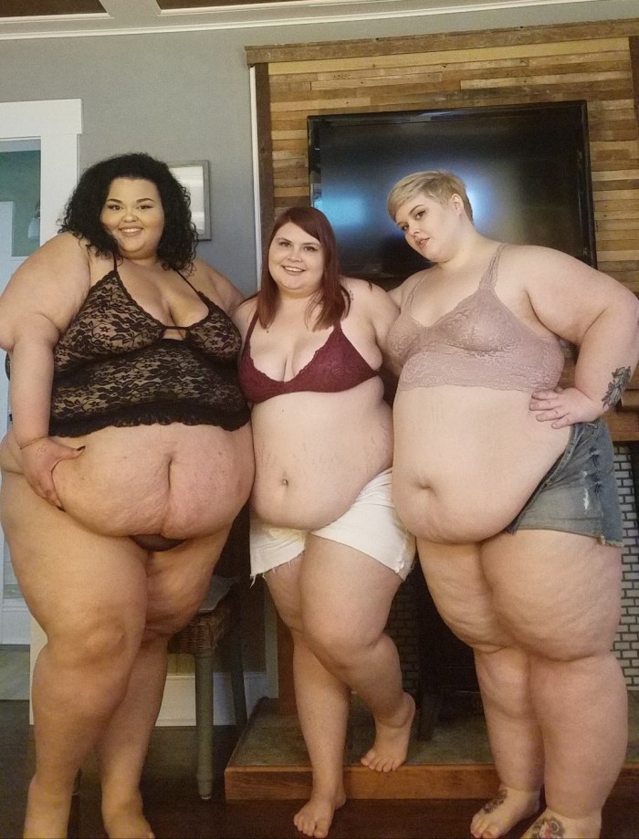 Fat women in white underpants
