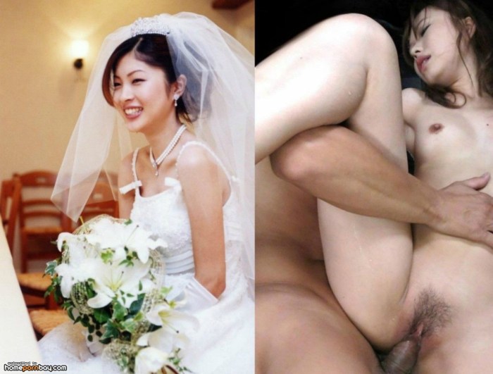 Brides Before after Sex with Two Cock