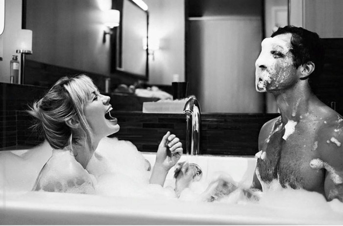 Lovers in the bathroom