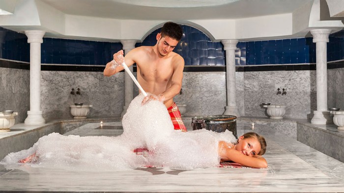 Man and woman in the shower