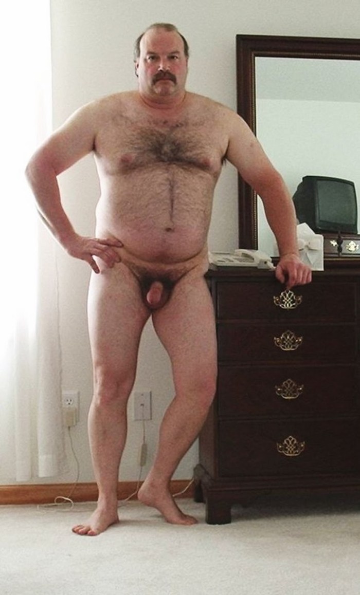 Naked hairy elder man
