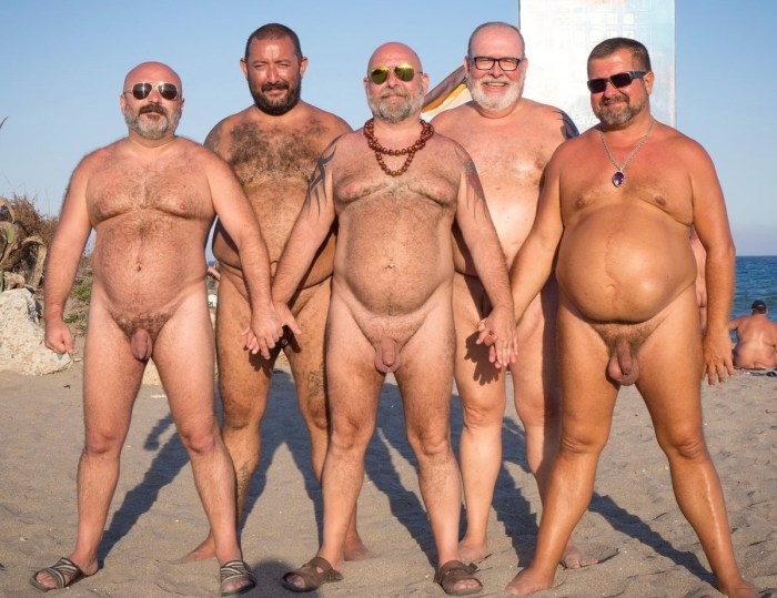 Naked hairy beauties on the beach