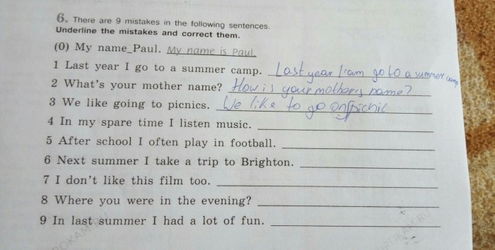 Write Sentences Use Words English 6th grade