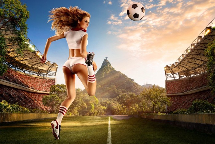 Beautiful girls football