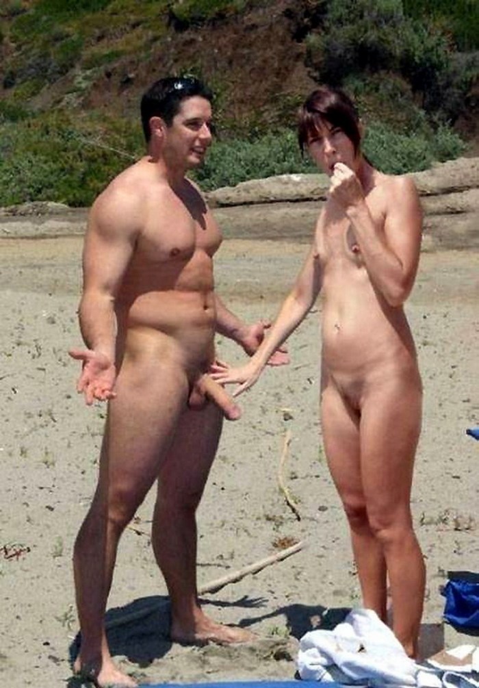 Naked men and women together