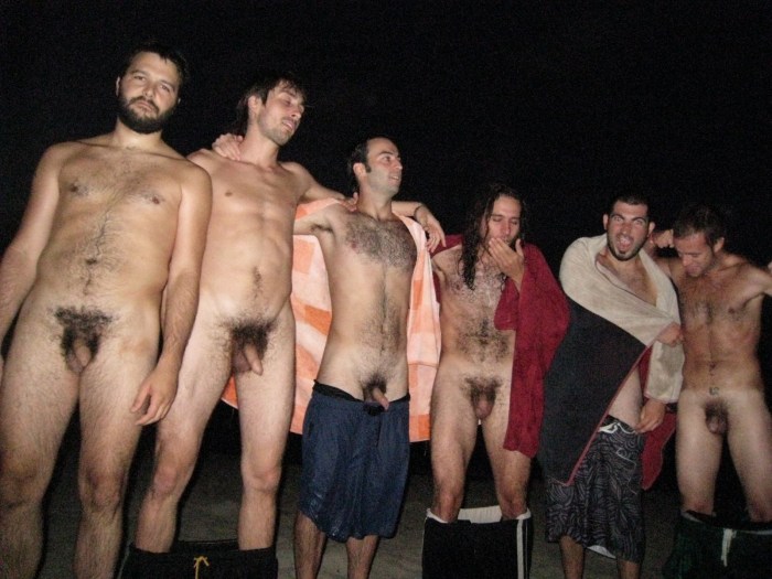 Naked guys on the beach retro