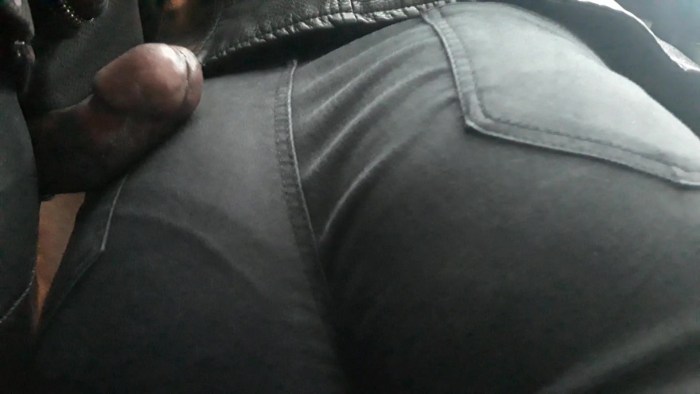 Cum on the ass on the bus